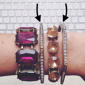 NEW C+I Bangles Brass & Rhinestones